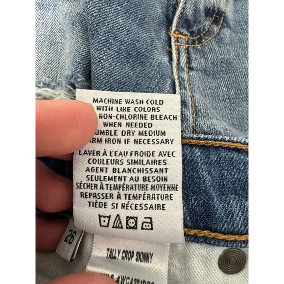 Hudson Tally Crop Skinny Jean Womens 26 Medium Blue Distressed Denim Low Rise - Picture 8 of 12